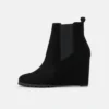 Anna Field Leather Winter Boot - High Heeled Ankle Boots - Black