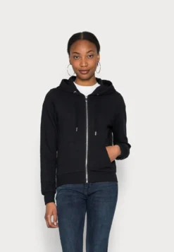 Anna Field Zip-Up Sweatshirt - Black