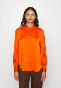 Anna Field Button-Down Blouse - Orange