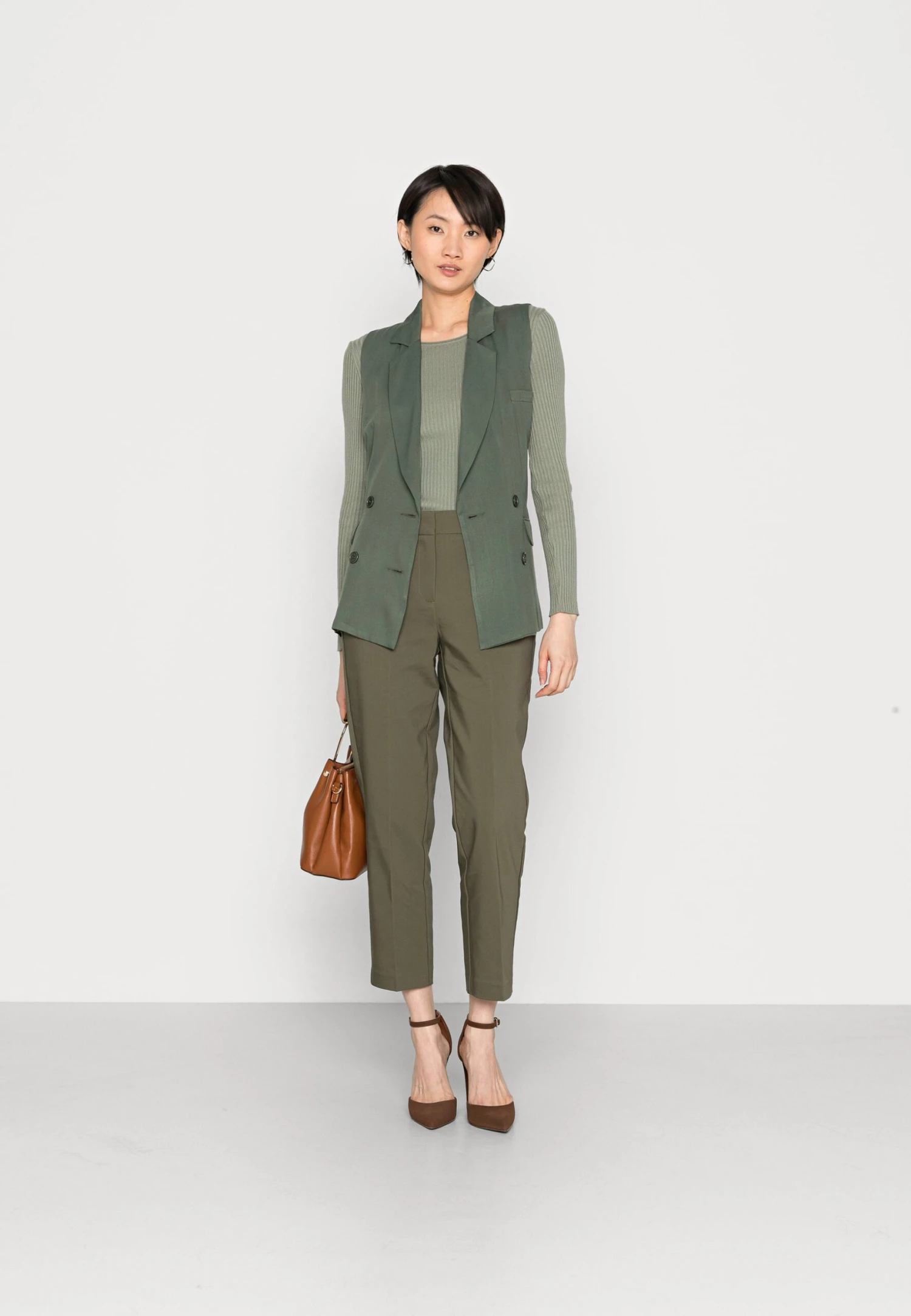 Anna Field Chinos - Dark Green 2 Anna Field Chinos - Dark Green - Image 2