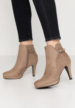 Anna Field High Heeled Ankle Boots - Taupe