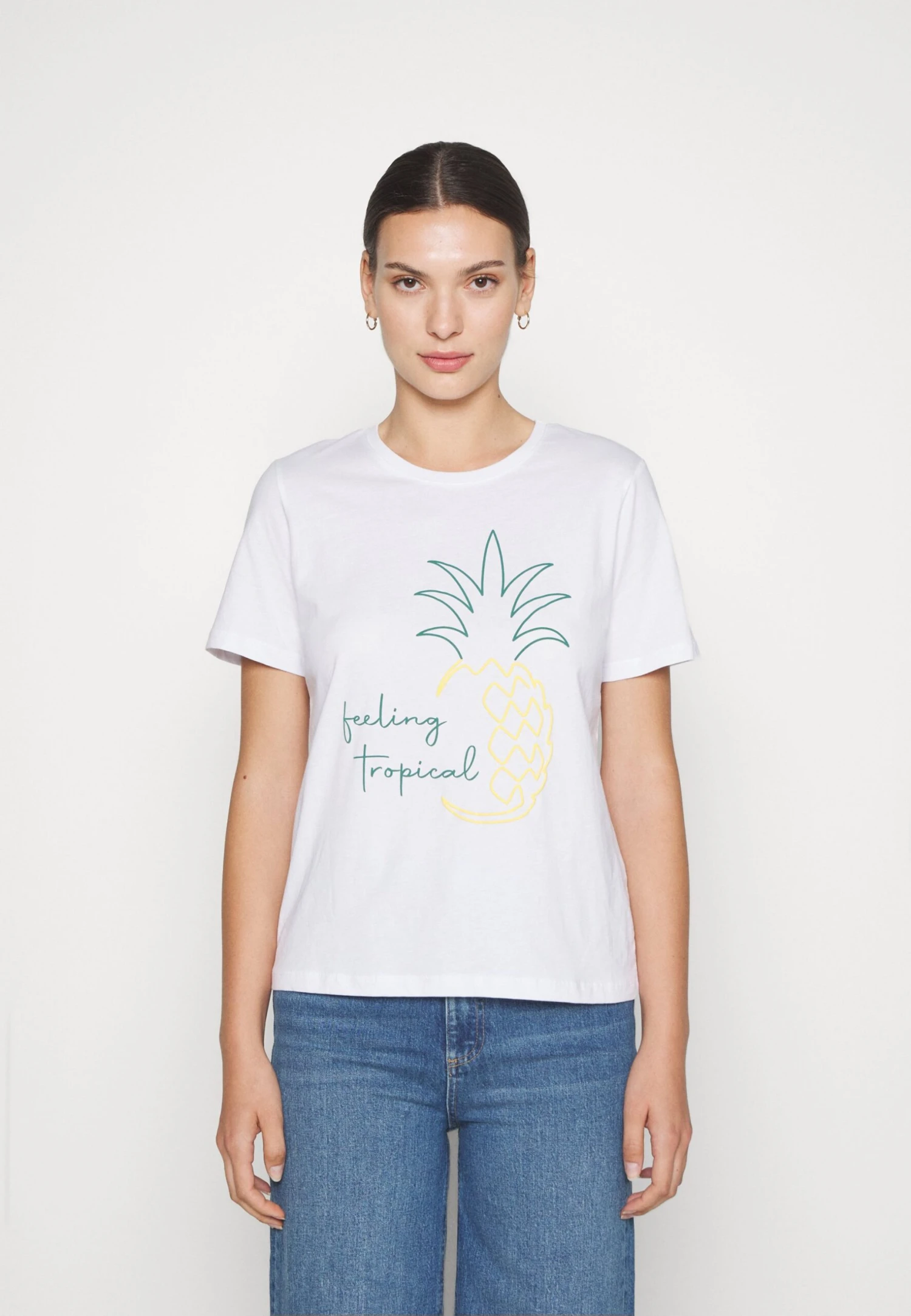 Anna Field Hattie Pineapple Puff - Print T-Shirt - White 3 Anna Field Hattie Pineapple Puff - Print T-Shirt - White - Image 3