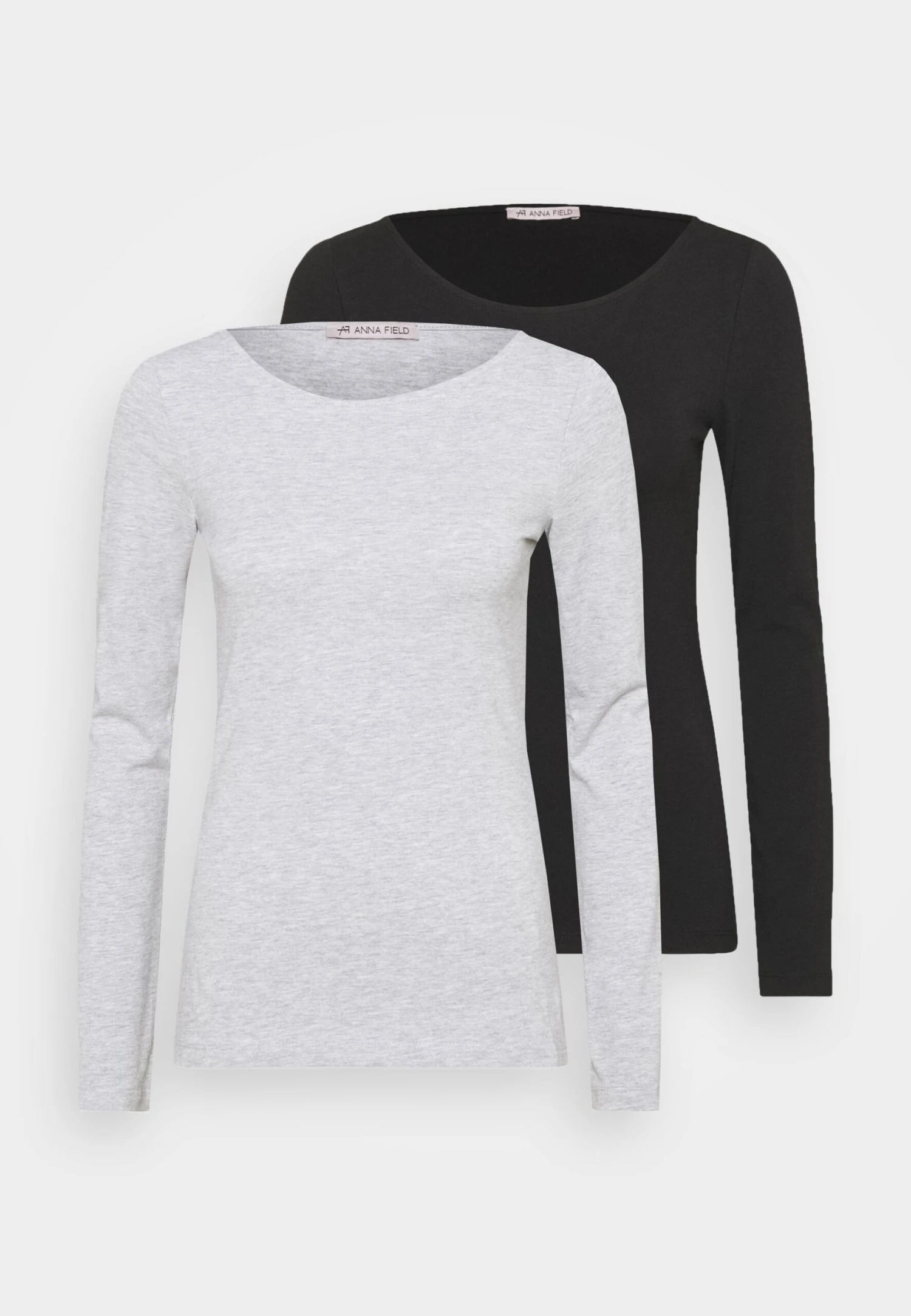 Anna Field 2 Pack - Long Sleeved Top - Black/Mottled Grey 1 Anna Field 2 Pack - Long Sleeved Top - Black/Mottled Grey