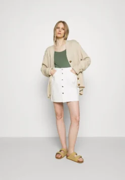 Anna Field 3 Pack - Basic T-Shirt - White/Mottled Light Grey/Light Green